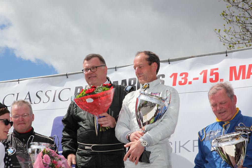 Jackie Oliver til tops i 2011 i Classic Race Aarhus efter sejren med Tommy Kjehr
(Foto: Morten Alstrups arkiv)
